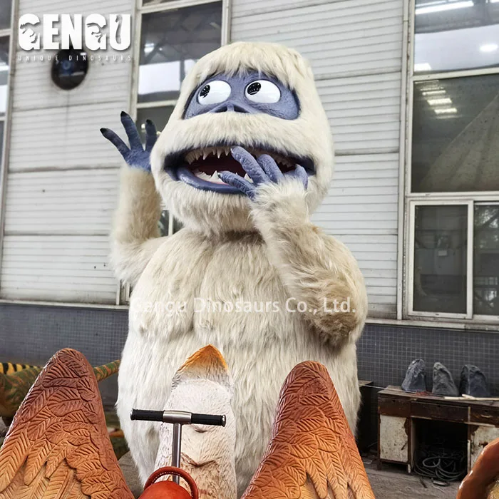 White Monster Model Artificial Animatronic Robot Yeti Statue Indoor Metal Indoor/Shopping Mall/Kindergarten/Public/Airport