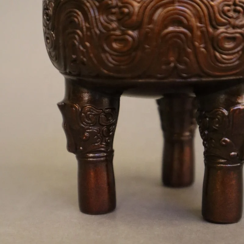 Antique Chinese Ancient Dynasty  Brass Censer Incense Burner Ding Vessel for Incensory Burning Food Vessel Supplies