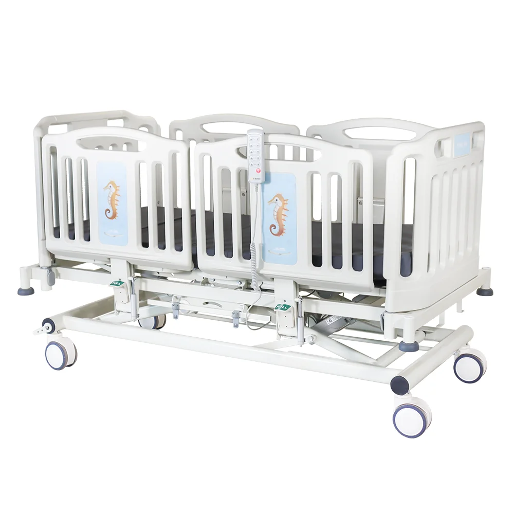 New Style children nursing trolley two cranks Pediatric Hospital Bed on wheels for Medical Children Pediatric hospital bed
