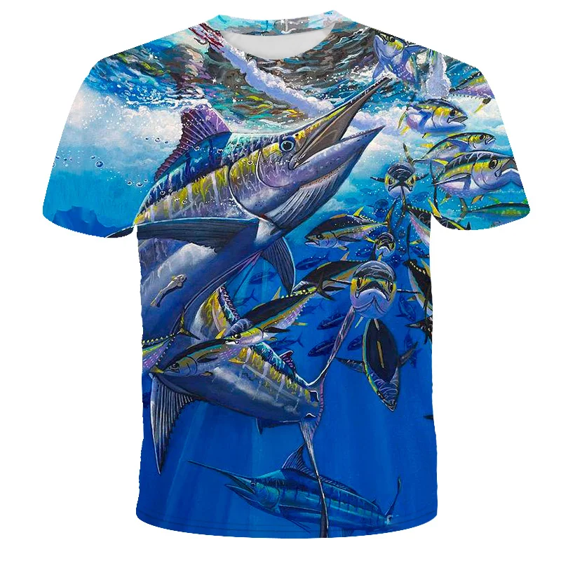 Manufacturer customized heat sublimation quick drying clothes 3D animal pattern T-shirt full body printed short sleeve round nec
