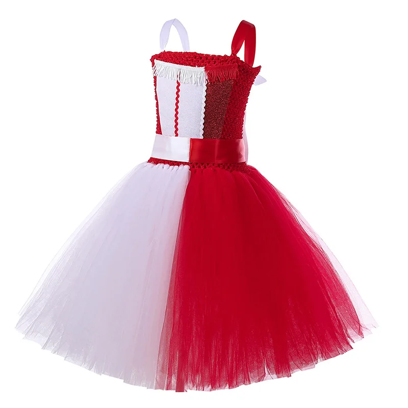 Halloween Red Swan Dress Girl Dance Performance Tutu Skirt Little Devil Cosplay Costume