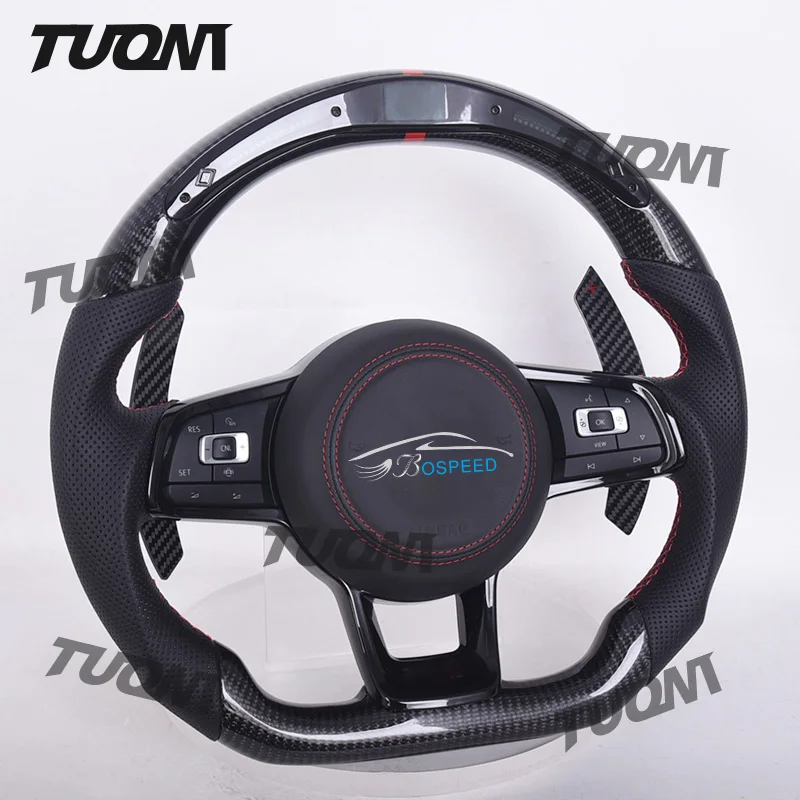 Forged For Volkswagen VW Golf Golf 7 5 6 8 R GTI MK7 MK5 MK6 MK3 Passat CC PLUS Multifunction Carbon Fiber LED Steering Wheel