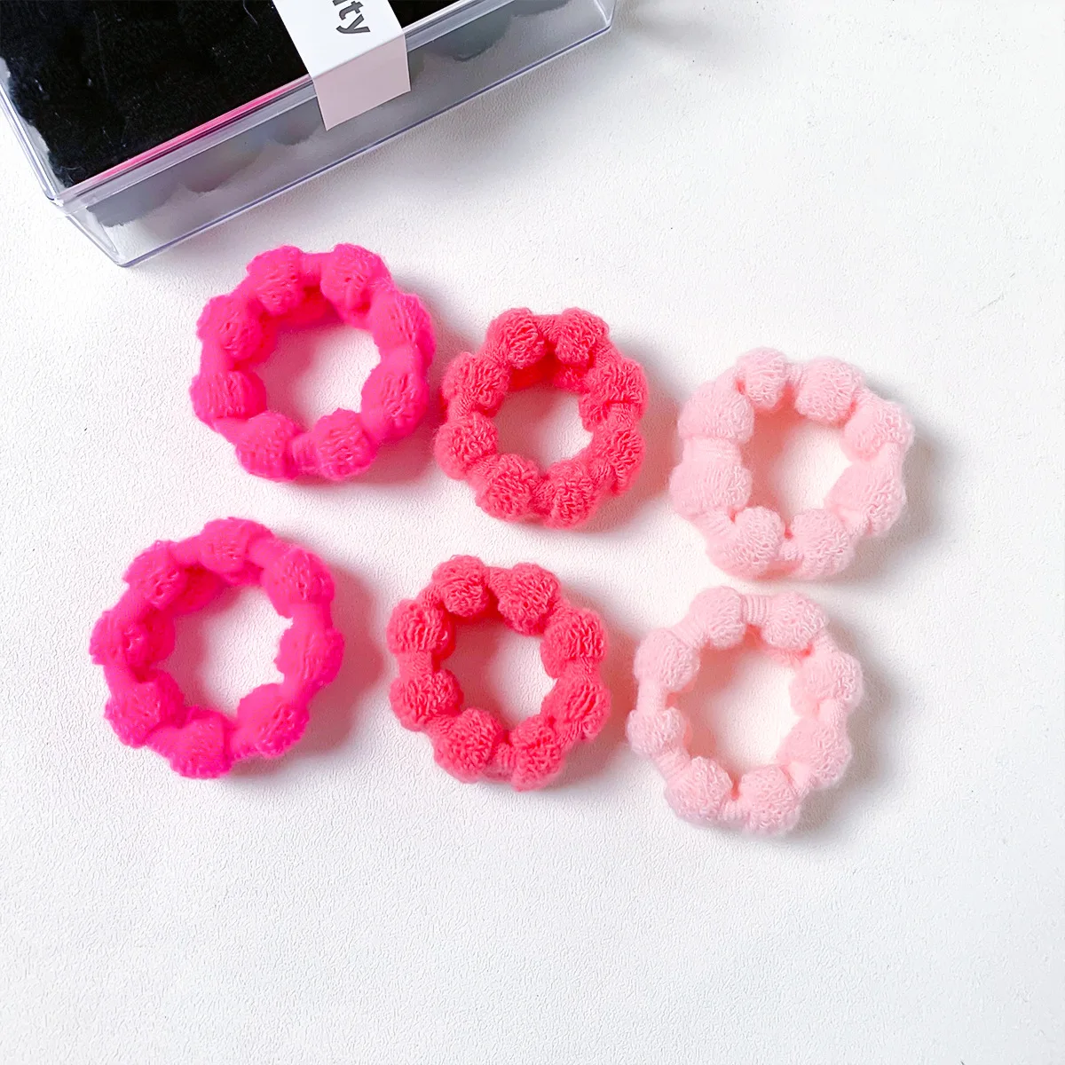 Highly elastic girls hair bands korean kids neon colors hair ties set wholesale women towel hair ring with box