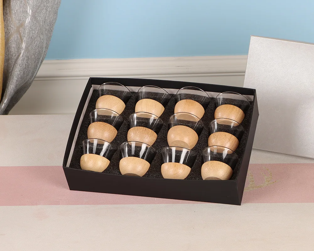 China factory ceramic china ware royal porcelain glass tea sets with wood stand gifts drinking set arabic tea cup set