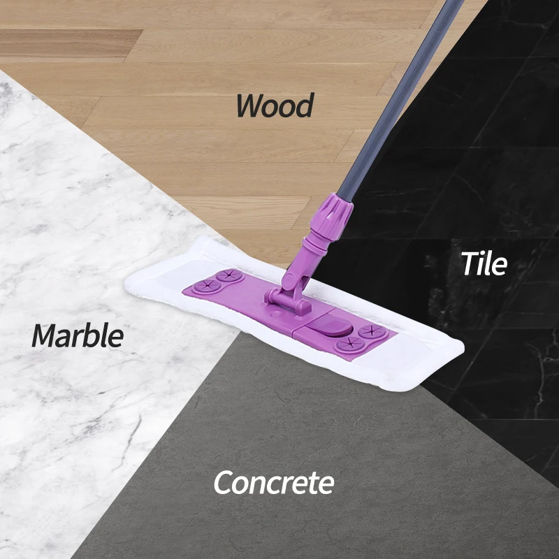 Microfibre Flat Mop Refill Floor Cleaning Flat Mop Aluminum Frame Handle Wet and Dry Use