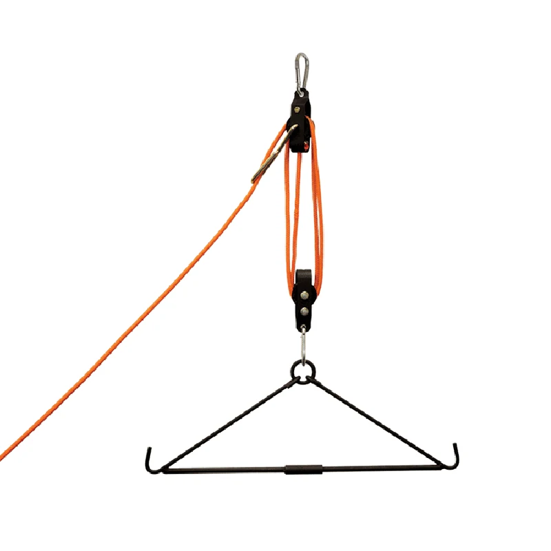 Pulley system with automatic self outdoor other hunting accessories hanging prey