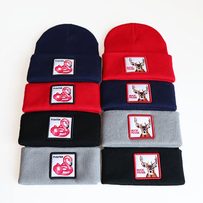 Popular Animal Cartoon Knitted Hat Winter Warm Beanie Hat Black Panther Tiger Lion Bulldog Snake Wolf Hat