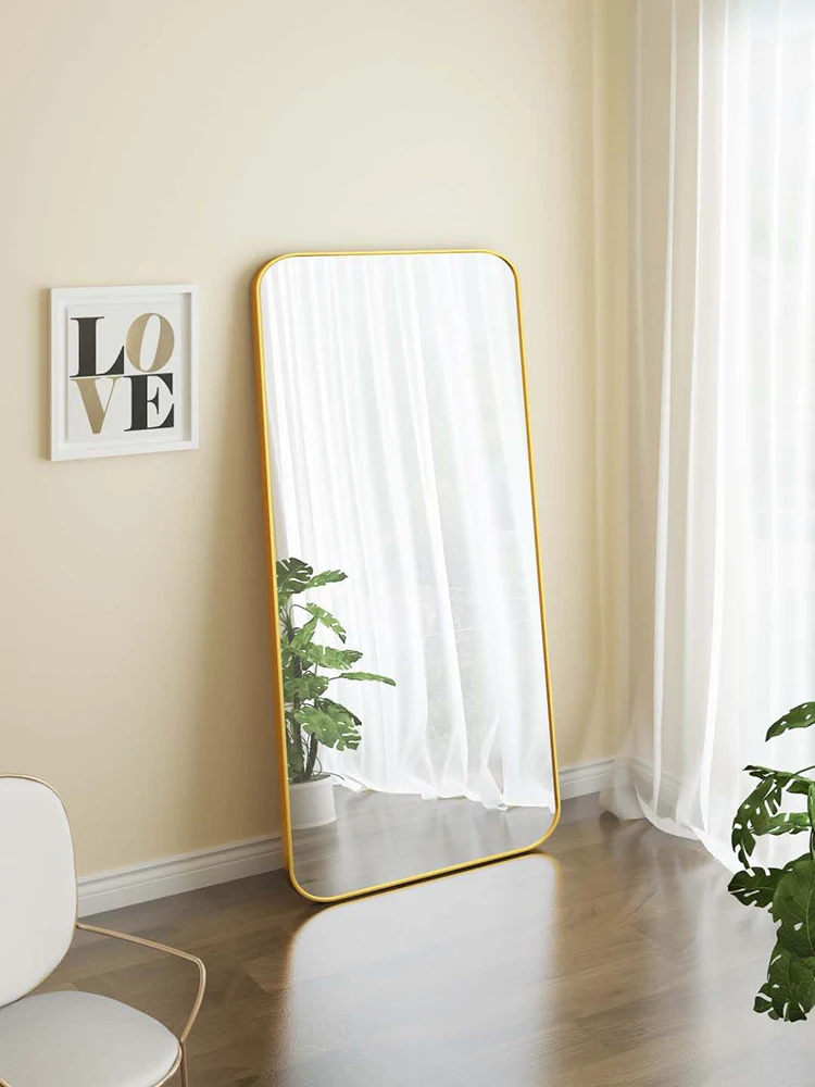 Настенная декоративная прямоугольная селфи-повязка, алюминиевая рамка, зеркальное стекло для ванной комнаты