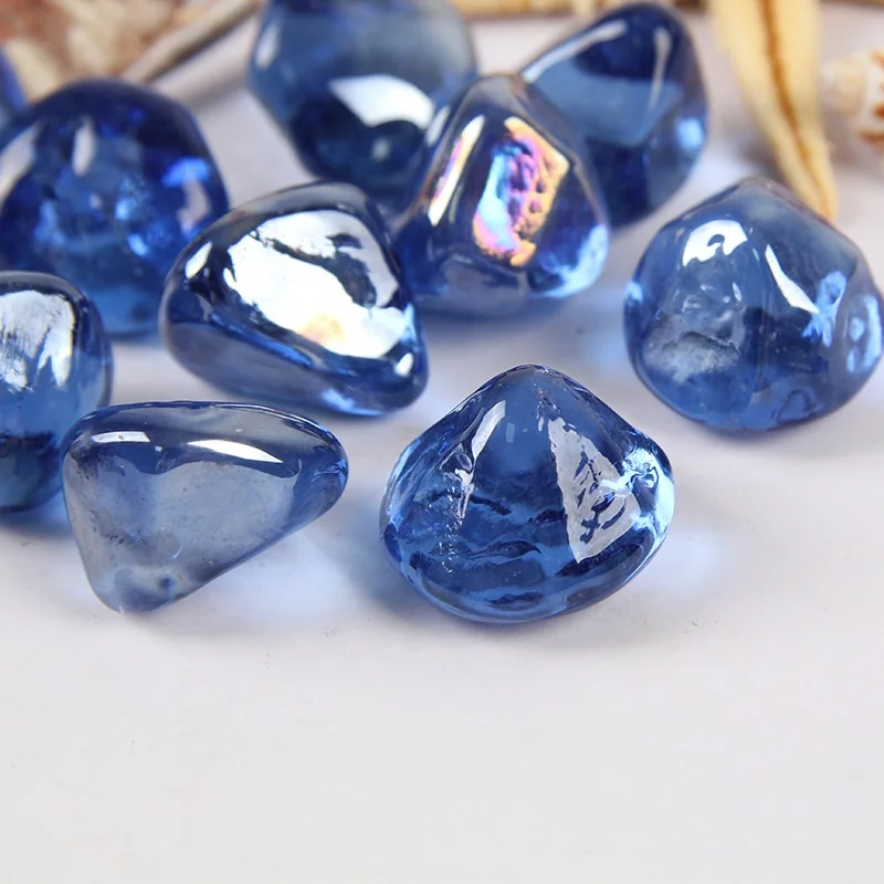 big discount 25mm diamond glass gems for firepit luster glass marble for landscaping wall treatment