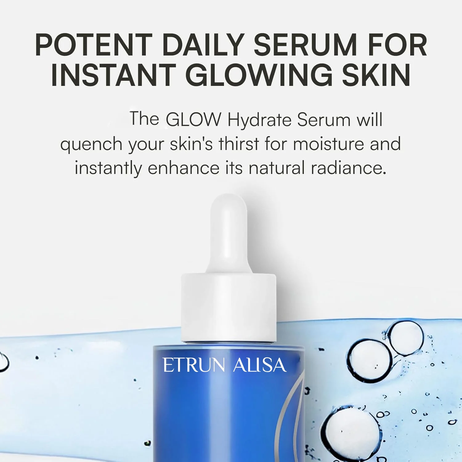 ETRUN ALISA Private Label Increases Skin Firmness Hydrate 1% copper peptides  Glow serum Anti-wrinkle With Hyaluronic Acid