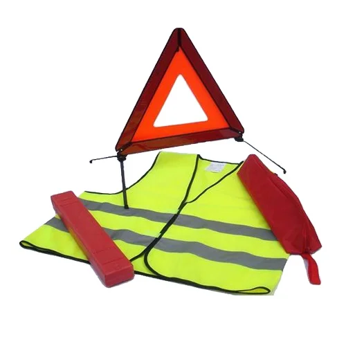 2-in-1 Traffic Set Include High-Visibility Warning Safety Vest and Triangle