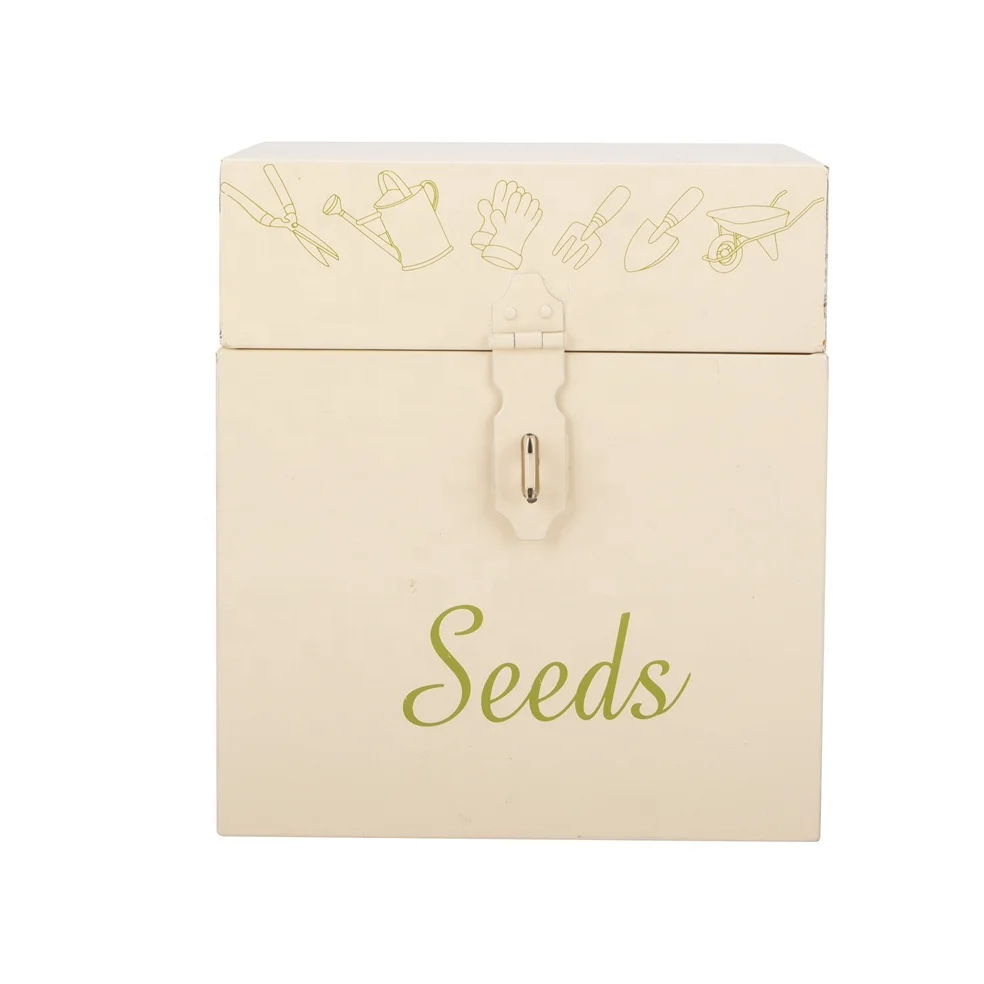 Metal seed box/ powder-coated/decal