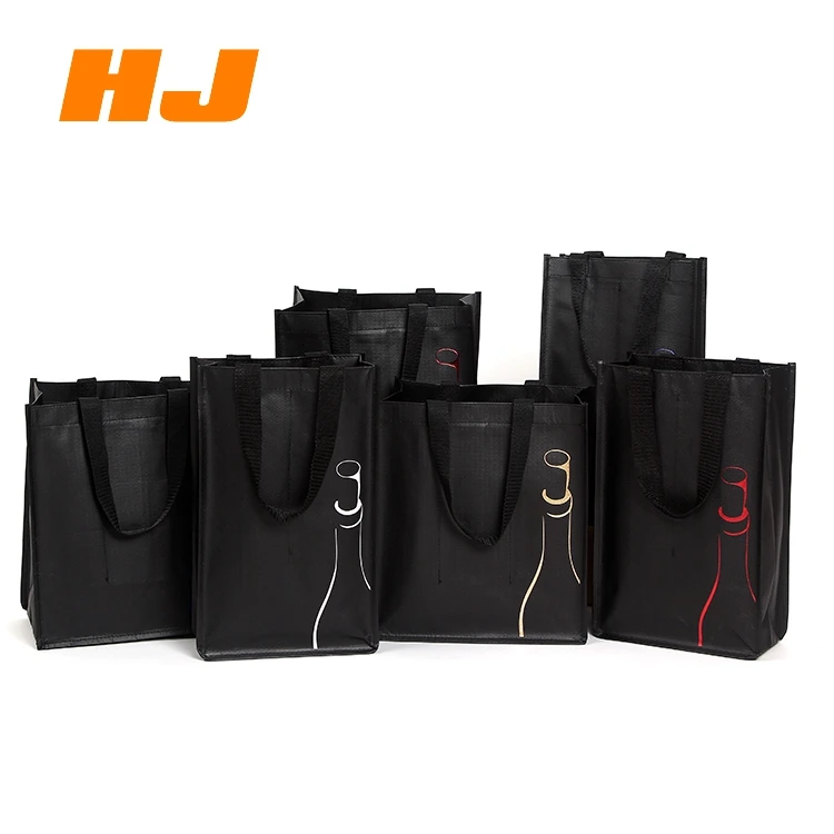 custom size wine bottle gift bag non woven wine tote bags with logo printing