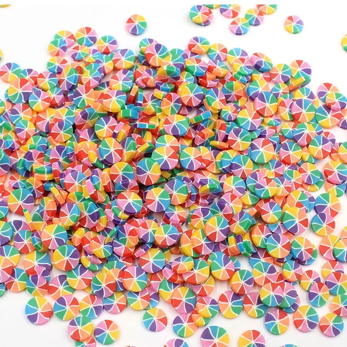 RAINBOW CANDIES Polymer Clay Dessert Candy Slice Sprinkles for Slime or DIY Work
