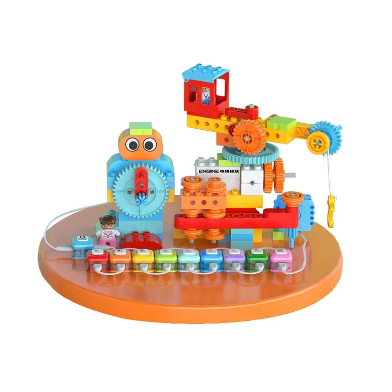 134pcs STEM electric gear building blocks toy DIY assembly RC musical building blocks amusement park engineering building kits