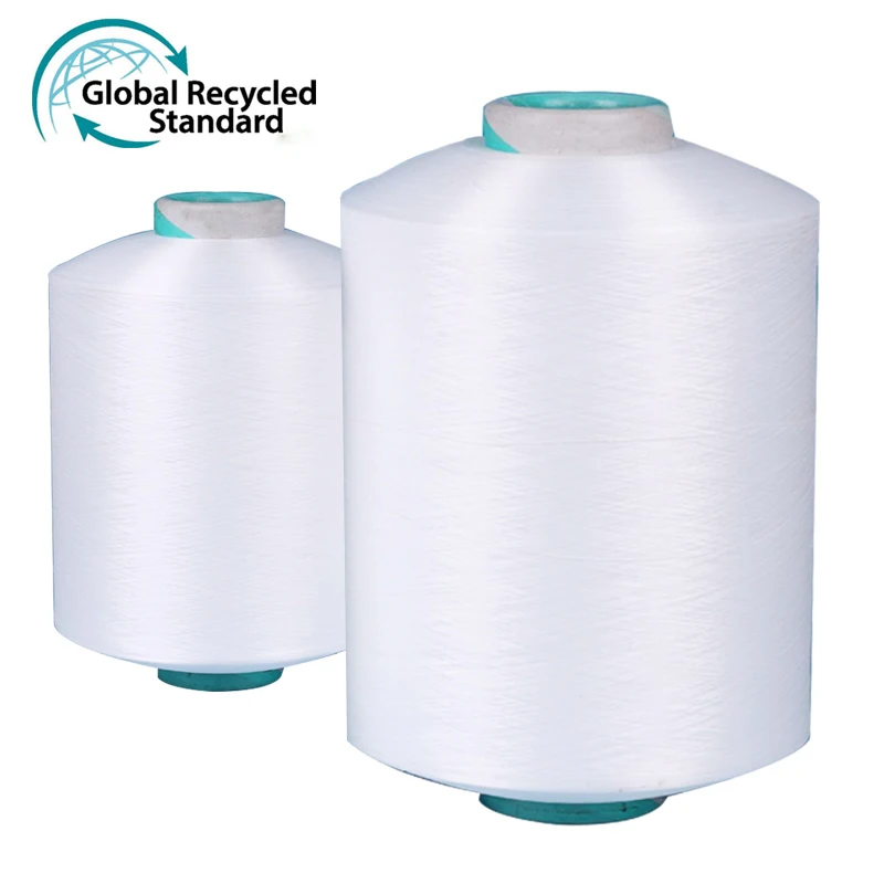 Recycled 100% polyester/nylon yarn composite yarn polyester-polyamide composite elastic fabric  recycled dty