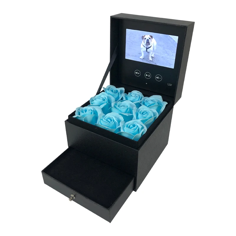 
Upload Your Video Lcd Screen Flower Box Wedding Invit Greeting Wedding Invitation Card 