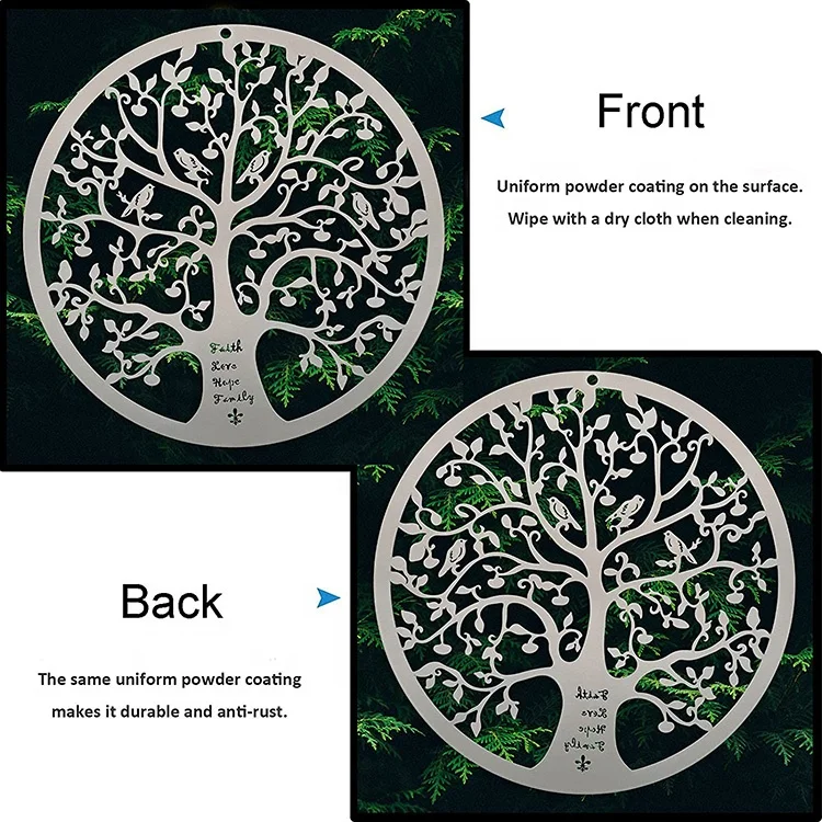 Sacred Geometry Spiritual Wooden Wall Decoration Laser Cut Wood Tree of Life Sculpture