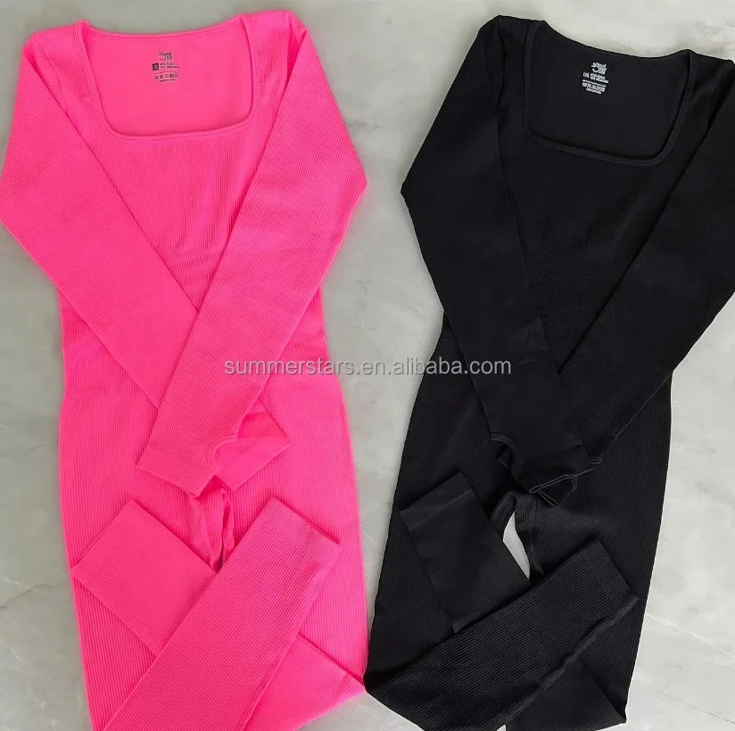 2024 spandex sport print square neck lace up bodysuits for women long sleeve custom logo bodysuit high quality