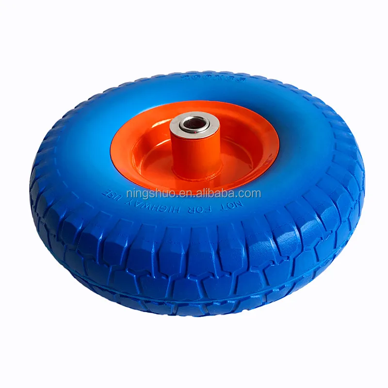 Wholesale High Quality Flat Free Puncture Proof 260x85 3.00-4 3.50-4 3.50-8 Solid Pu Foam Filled 16 Inch hand trolley tyres