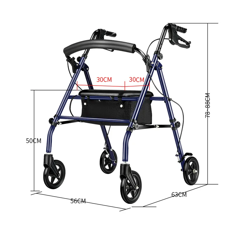foldable lightweight walking aids walker rollator  with seat for elderly disabled people