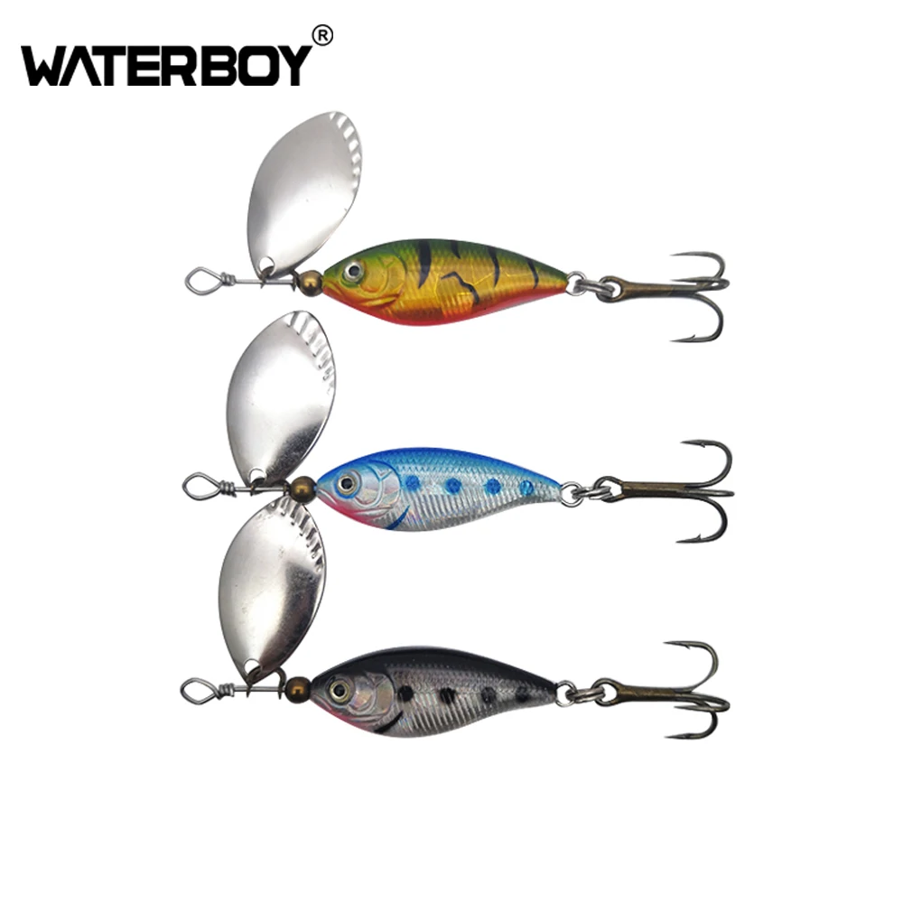 Factory Direct Pesca Fishing Tackle 5.5cm 7.2g Rotating Spinner Bait Spoon Wobbler Fishing Metal Hard Lures Fishing