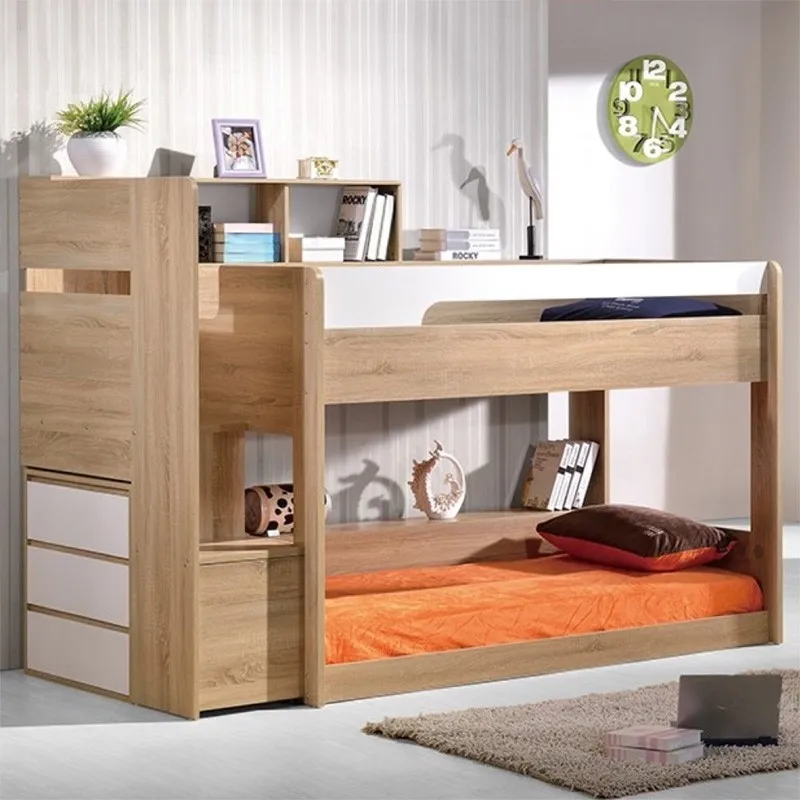2022 Hot Selling Kids Princess Bed Kids Bunk Beds Children Beds with Storage ladder cabinet