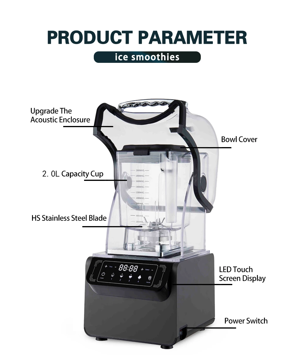 3Hp Commercial Ice Cube Mixing Machine Professional Powerful High Speed Ice Blender Machine