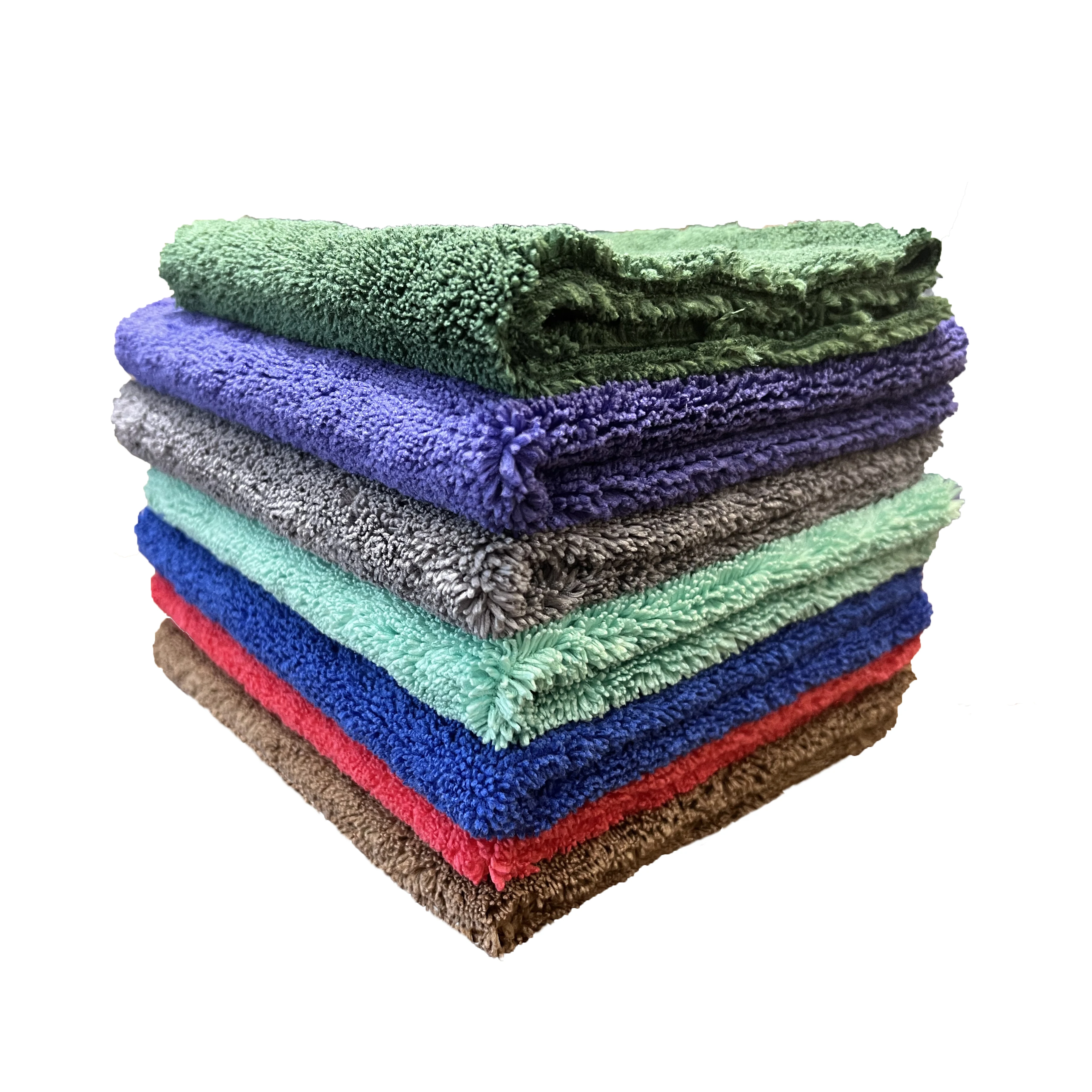 Wholesale Detailing Supplies Premium Microfiber Long Short Hair Cleaning Cloth 400gsm 40x40cm Edgeless Cloth Towels