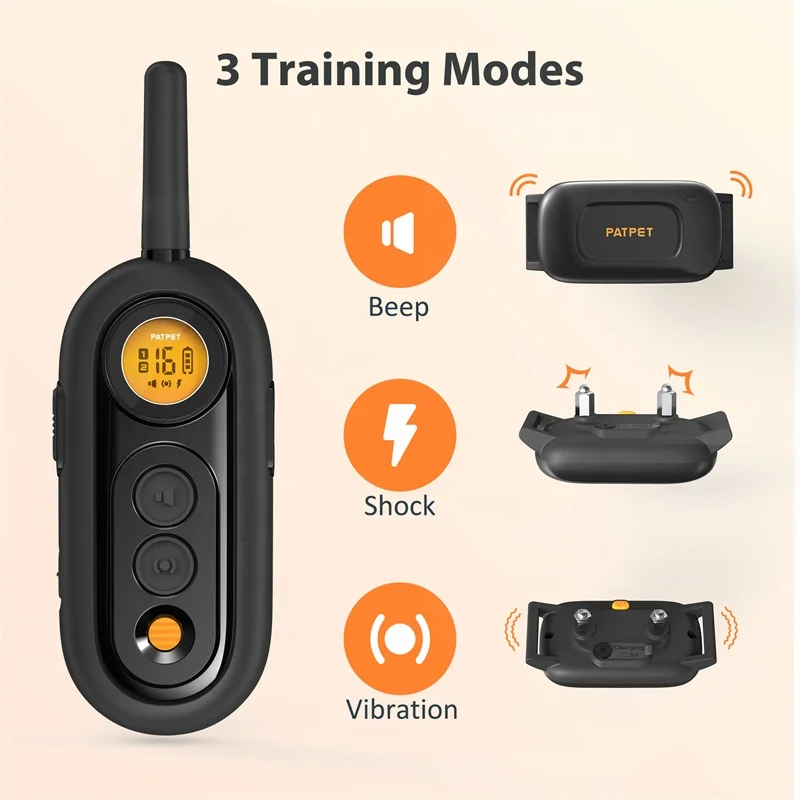 PATPET 356A IPX7 Waterproof Dog Training New Look Collar Device