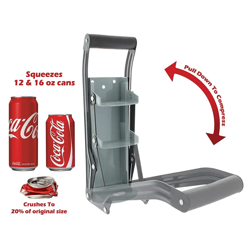 16oz Aluminum Can Crusher & Bottle Opener  Wall Mounted Soda Beer Smasher