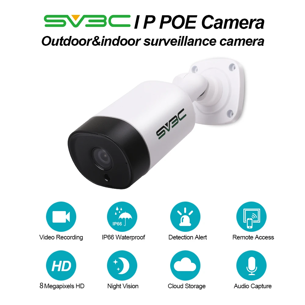H.265 1080p 3mp 4mp 8mp human motion detection bullet cctv camera ai smart outdoor hd poe surveillance & ip network camera