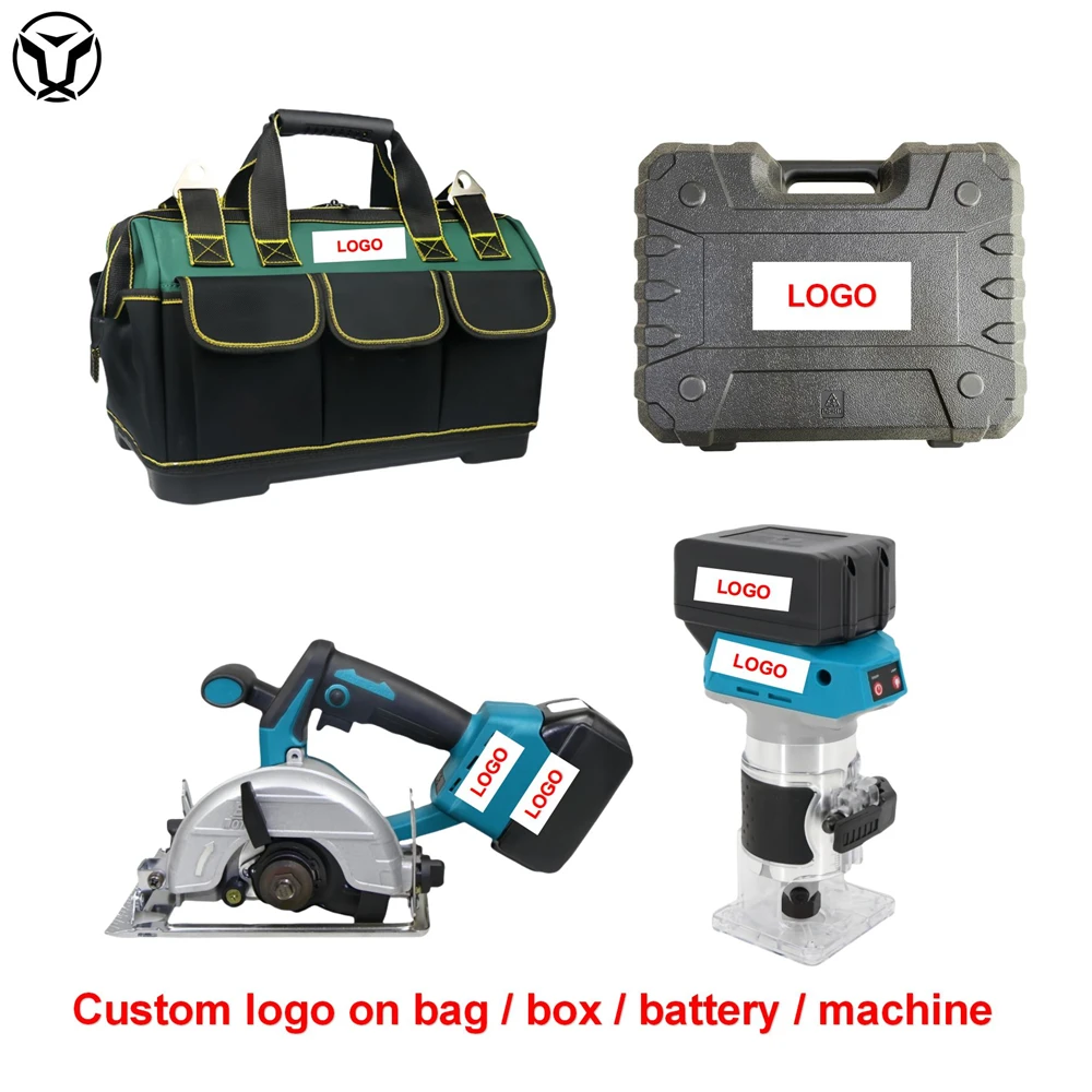 YUTUO 5 pieces wood working electric tool set lithium battery cordless carpenter power tool combo kit for man with tool bag