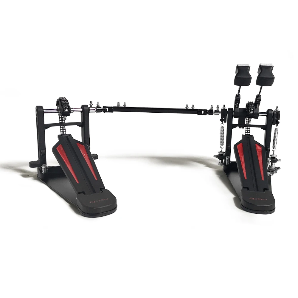 Double Bass Drum Pedal Kick Drum Pedal Double Chain Drive Adjustable Beater Head Bass Pedal For Drum