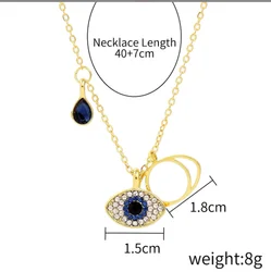 Fashion gold plated jewelry blue eye butterfly crystal religious pendant necklace stainless steel chain necklaces for women