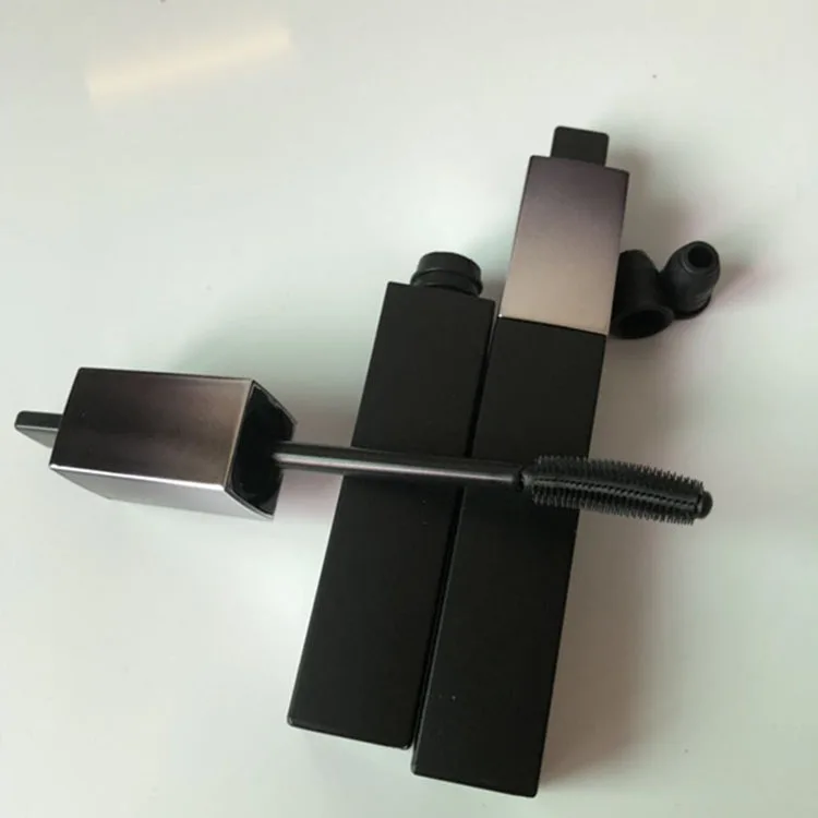 Square empty mascara tubes packaging with curved brush can be rotated tubing mascara wands tube with silicone head eyelash tube
