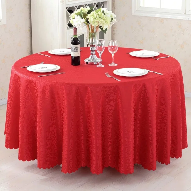 120' Wedding Decoration Round Table Cloth Polyester Jacquard Fabric Table Cloth