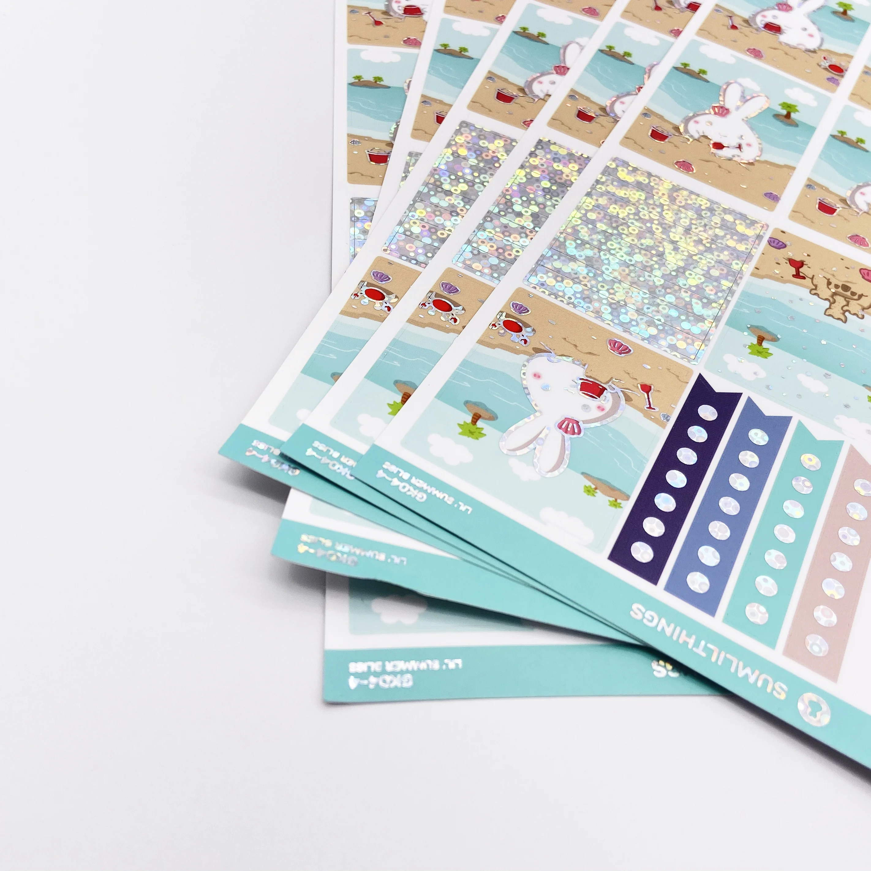 Custom Adhesive Colorful Vinyl Stickers Sheet Creative DIY Kiss Cut Stickers