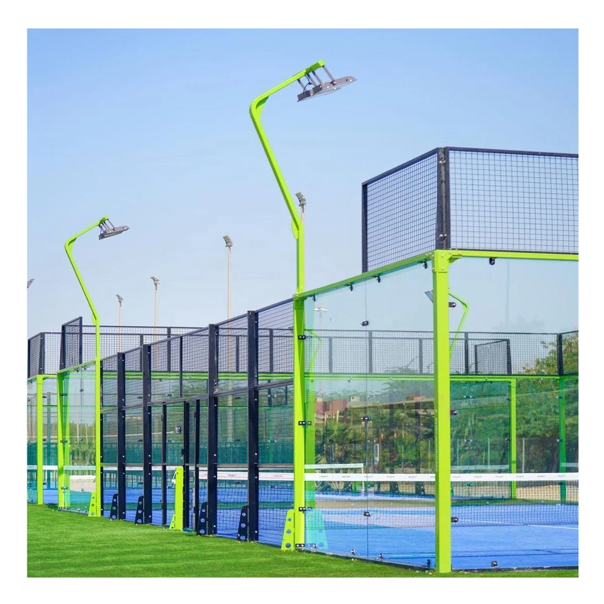 WPT Standard Panoramic Padel Courts Artificial Turf Cancha De Full Padel Tennis Court