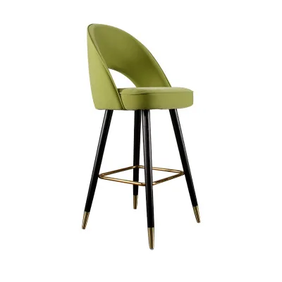 Solid wood high chair modern coffee shop casual dining chair net red bar light luxury American houndstooth bar stool