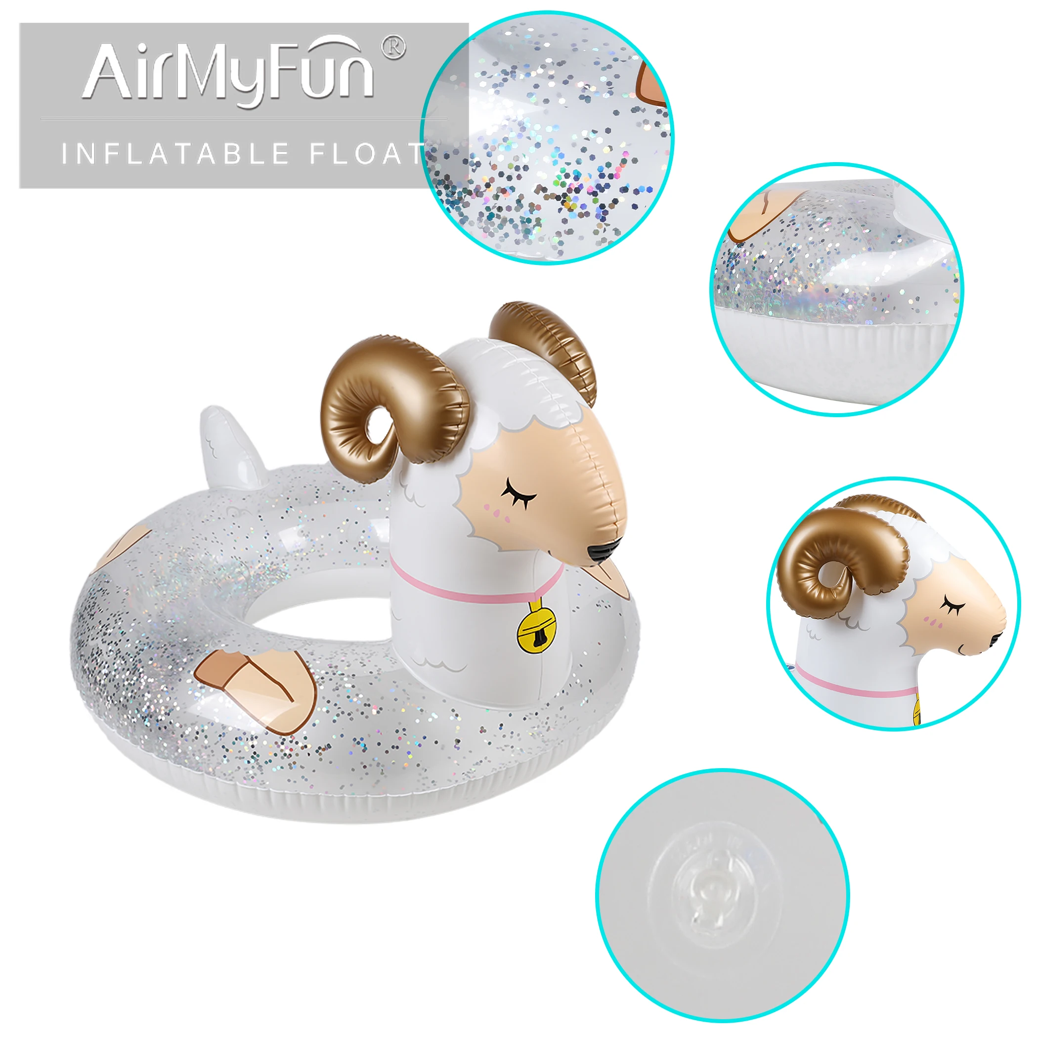 Airmyfun New Design PVC sheep Inflatable Pool Circle Swimming Ring for Sale