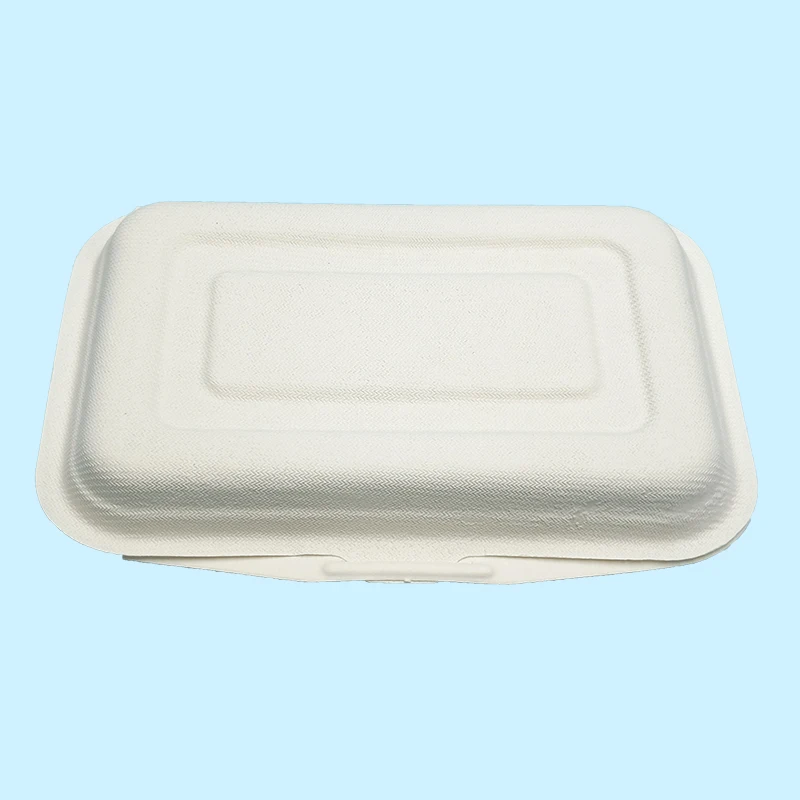 Food-grade bagasse lunch box biodegradable food container Disposable paper cutlery Disposable Sugarcane Bagasse Clamshell Box