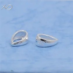 XD P541 925 sterling silver cz stones drop clasp earring pinch bails Silver melon seed button