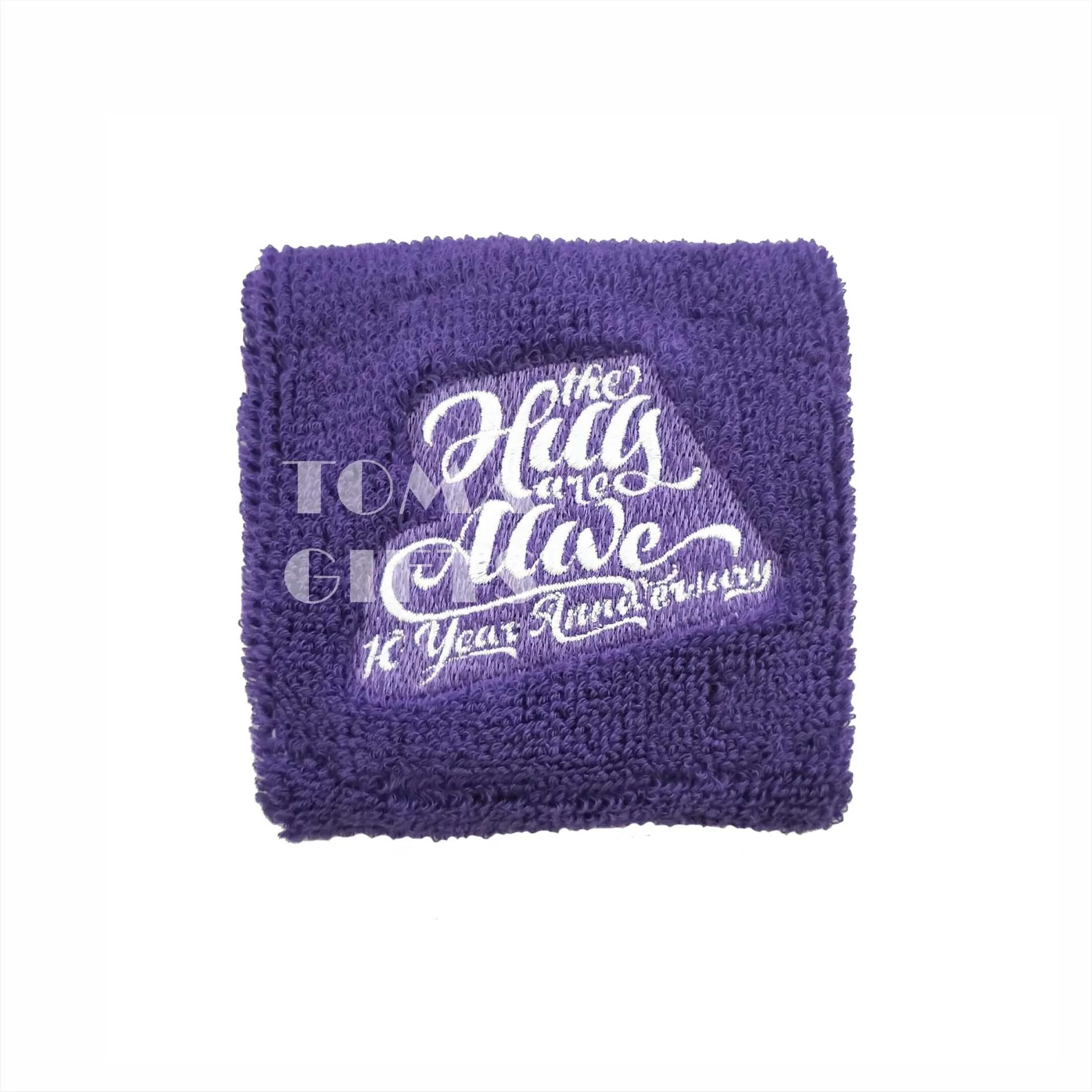 Factory Custom Logo Rainbow Football Basketball Sports Gym Embroidery Terry Towel Cotton Elastic Sweatband Headband Wristband