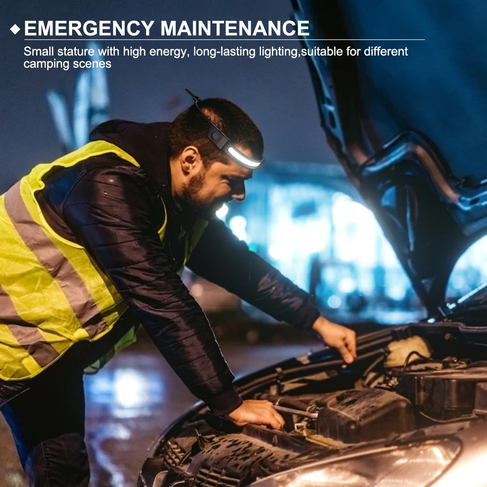 Asafee G29 COB LED White/Red Light headlight Silicone ultralight running lamp built-in battery Type-C charging headlamp