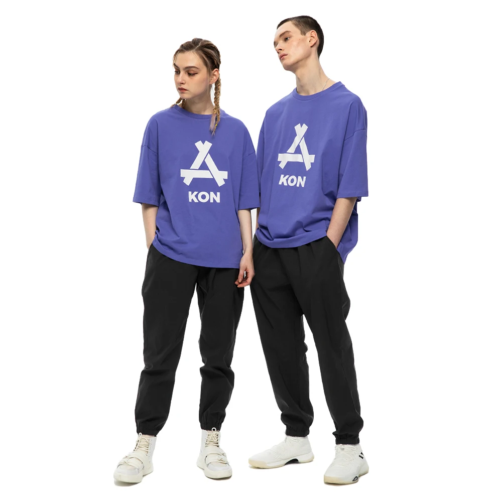 Custom Men`s streetwear sports purple cotton screen printing