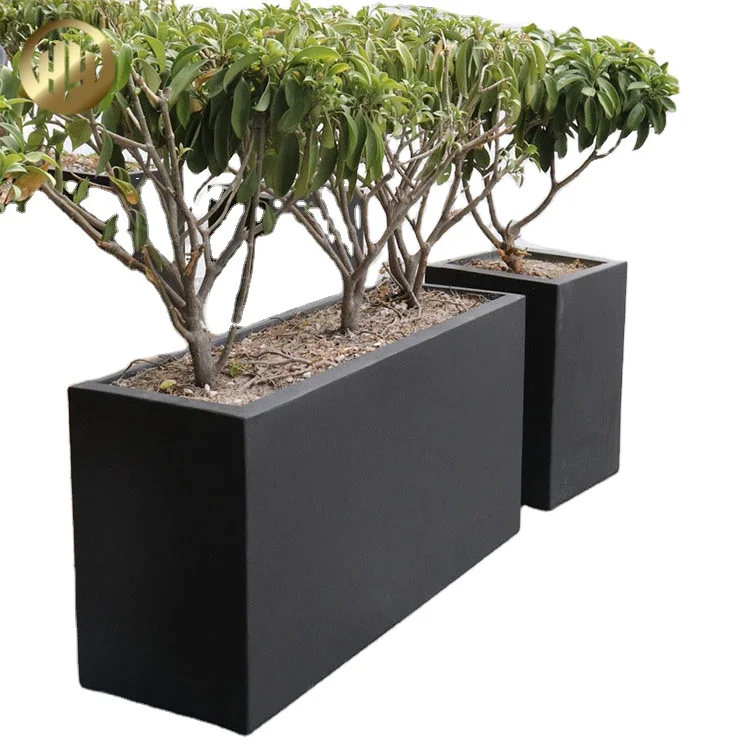 planters large outdoor Rectangular Metal Powder Coating Planter Decoration Plants Nursery
