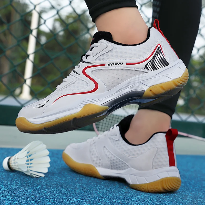 Wholesales Pickleball Shoes Men And Women Pu Badminton Shoes Handball Professional White Badminton Shoes