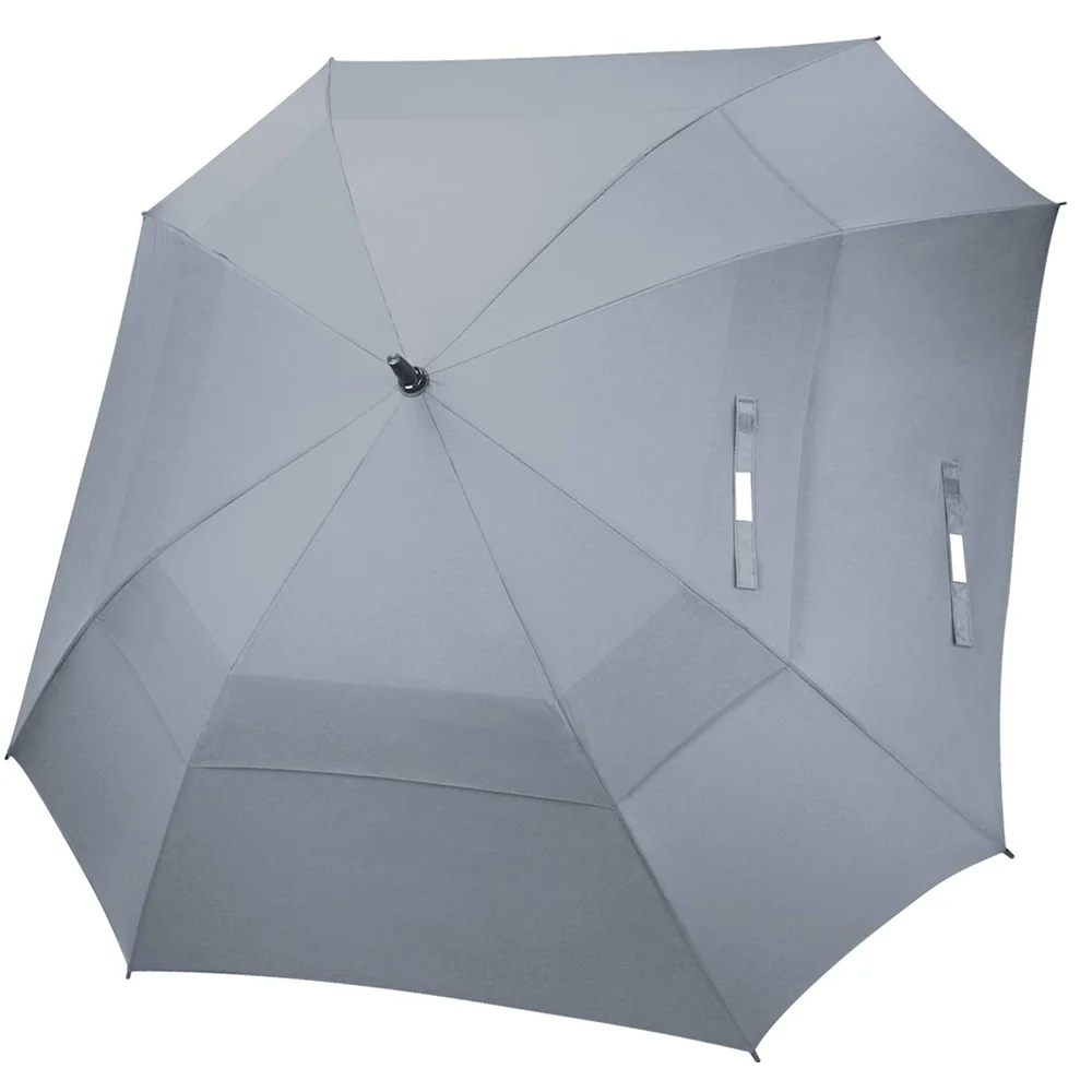 Storm proof semi-automatic extra large size double layer wind proof air vented golf square umbrellas