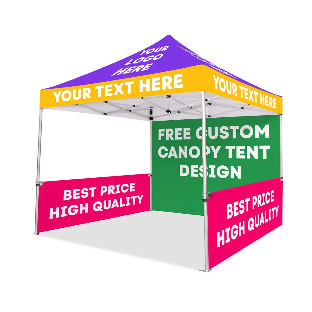 Wholesale Canvas Shelter Gazebo Canopy Waterproof Retractable 10x10 Tent With Table Cover